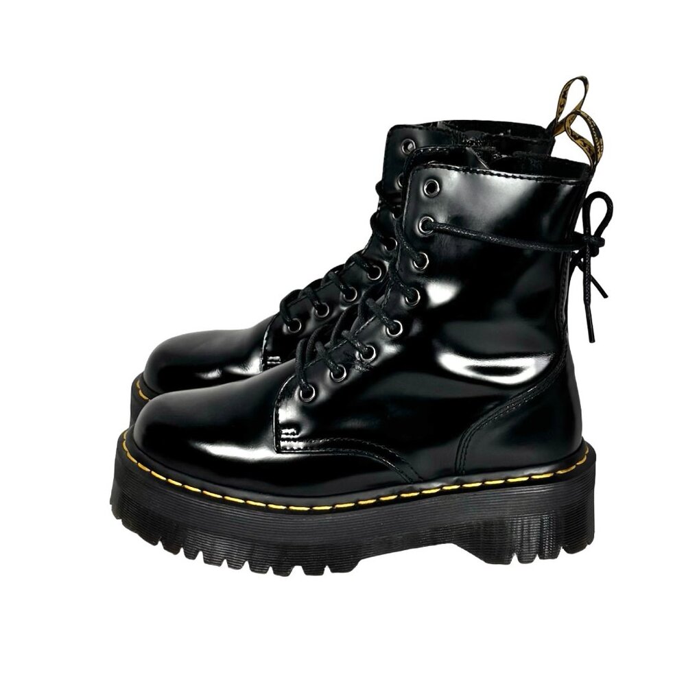 Dr. Martens Jadon Lace-Up Boots Sz 7 Black Leather Platform Airwair Goth Grunge - Picture 4 of 16